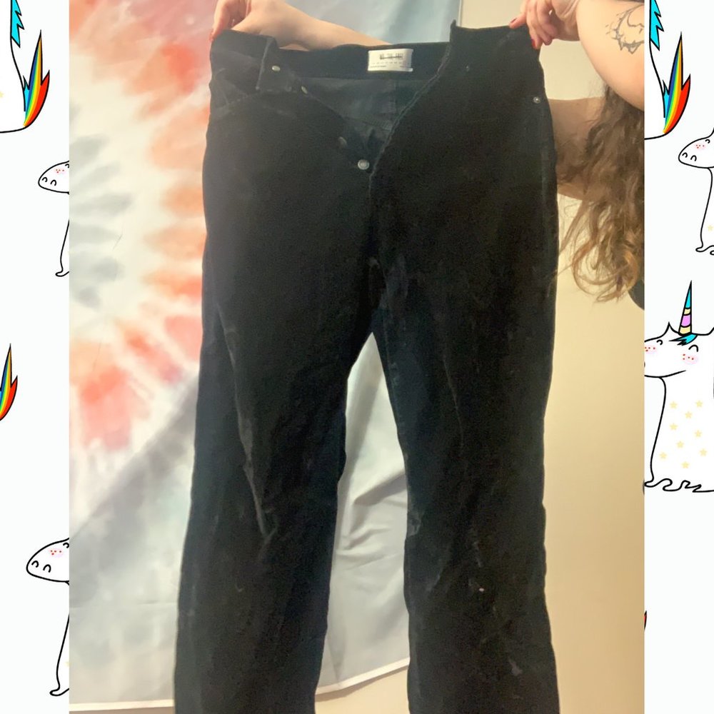 Free People black velvet jeans - Picture 2 of 2